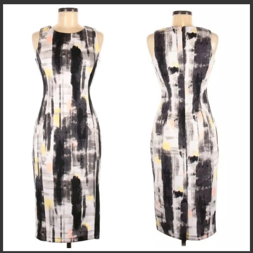 Cato Gray Black White Casual Bodycon Sheath Dress (Size 6) Dressy Evening Party